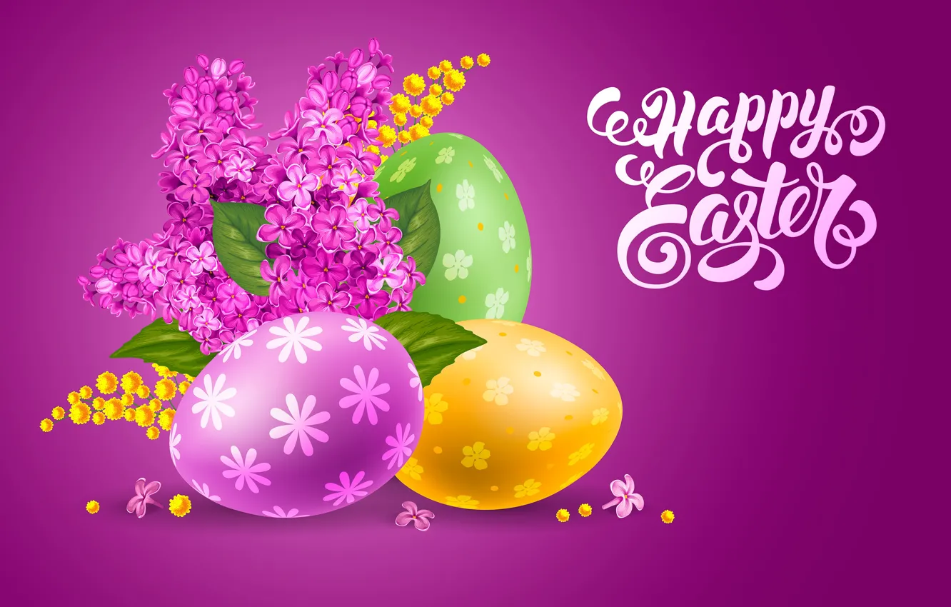 Photo wallpaper eggs, Easter, lilac