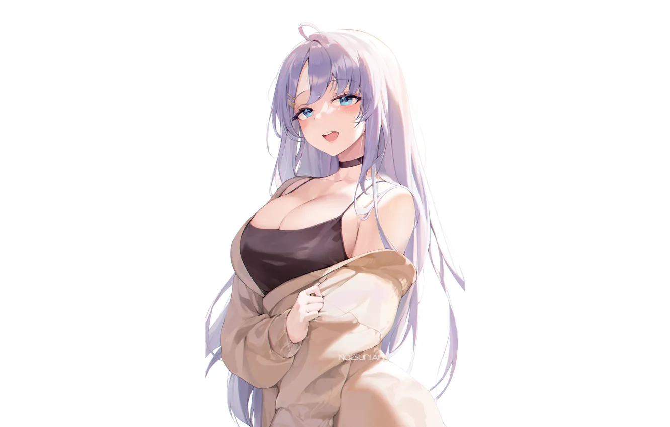 Photo wallpaper girl, sexy, Boobs, anime, pretty, breasts, cute, spag top