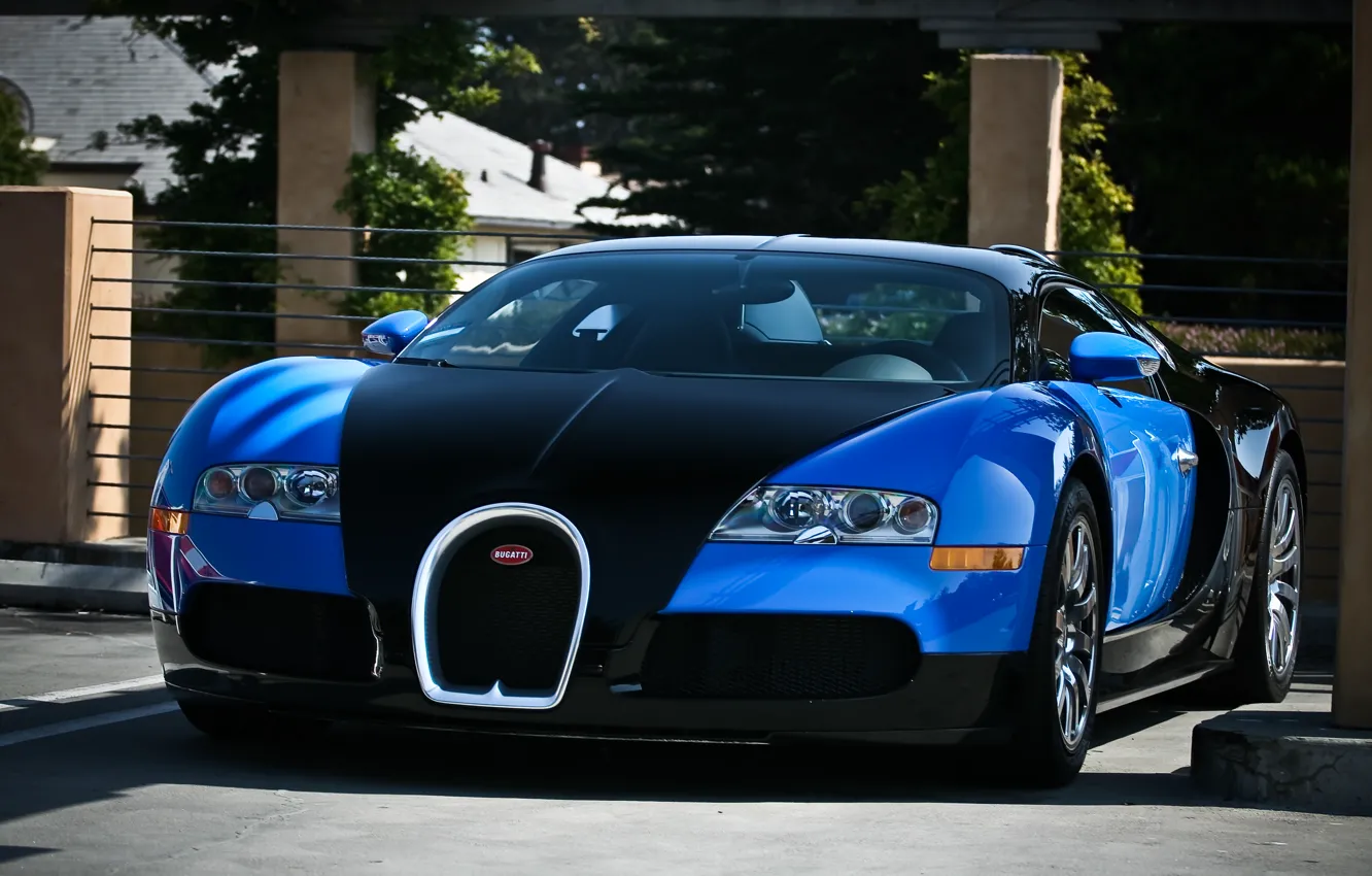 Photo wallpaper Bugatti, Veyron, black, blue