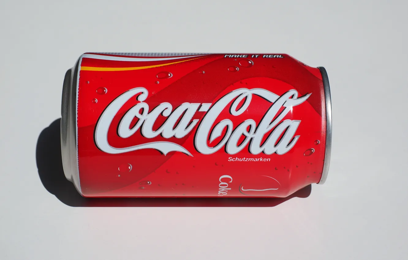 Photo wallpaper red, coca-cola, Can, tin