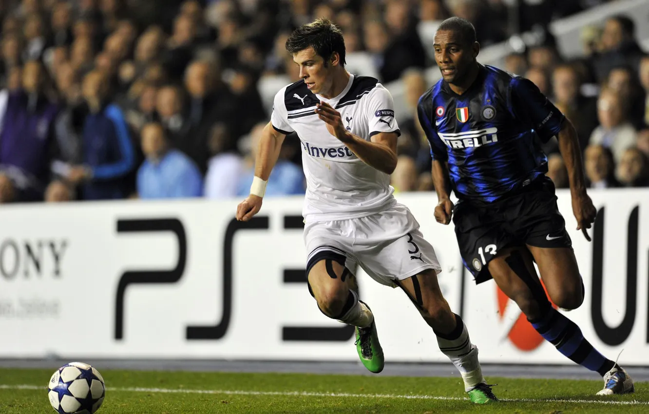 Photo wallpaper football, football, Gareth Bale, Maicon, Inter Milan, Tottenham Hotspur