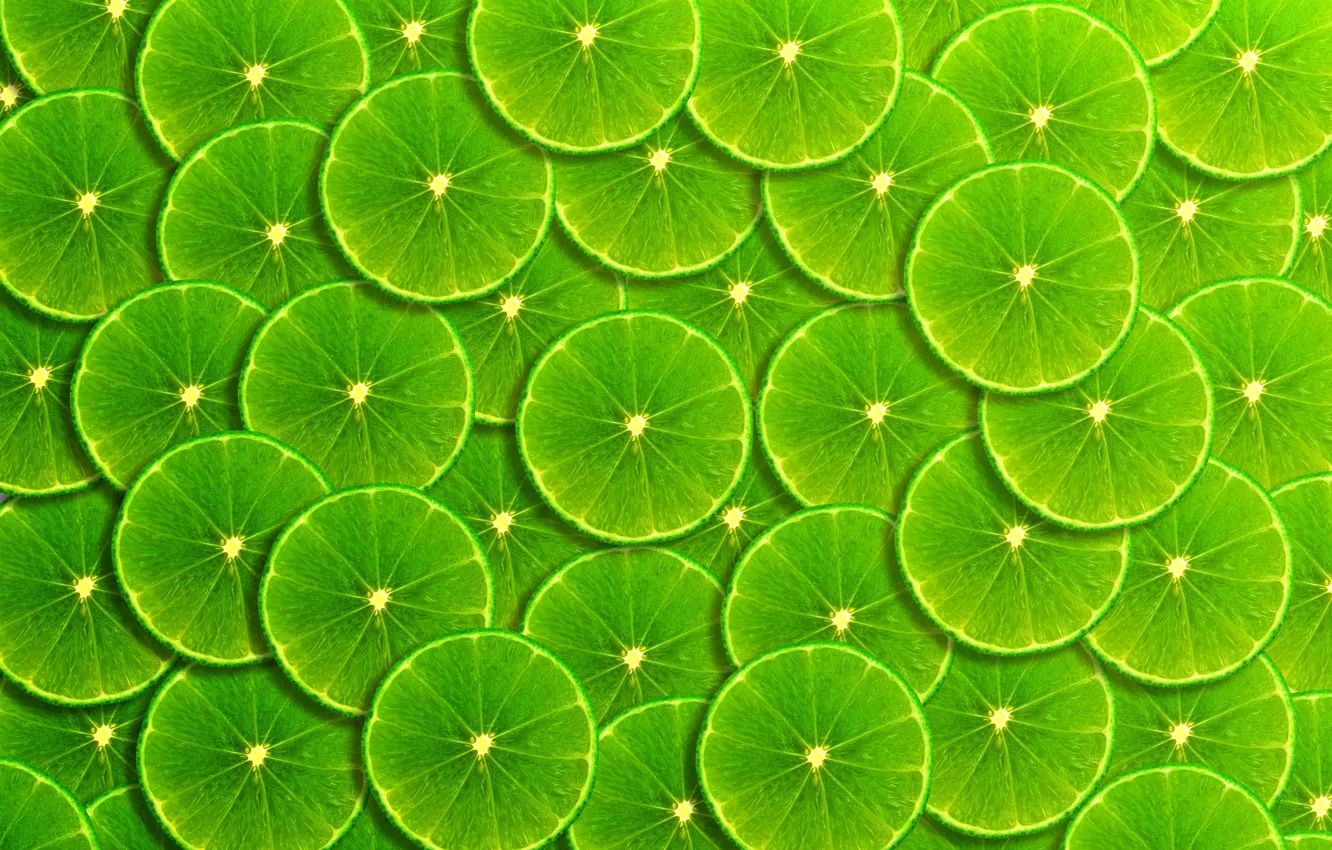 Photo wallpaper background, green, lime, fruit, slices, background, fruit, lime
