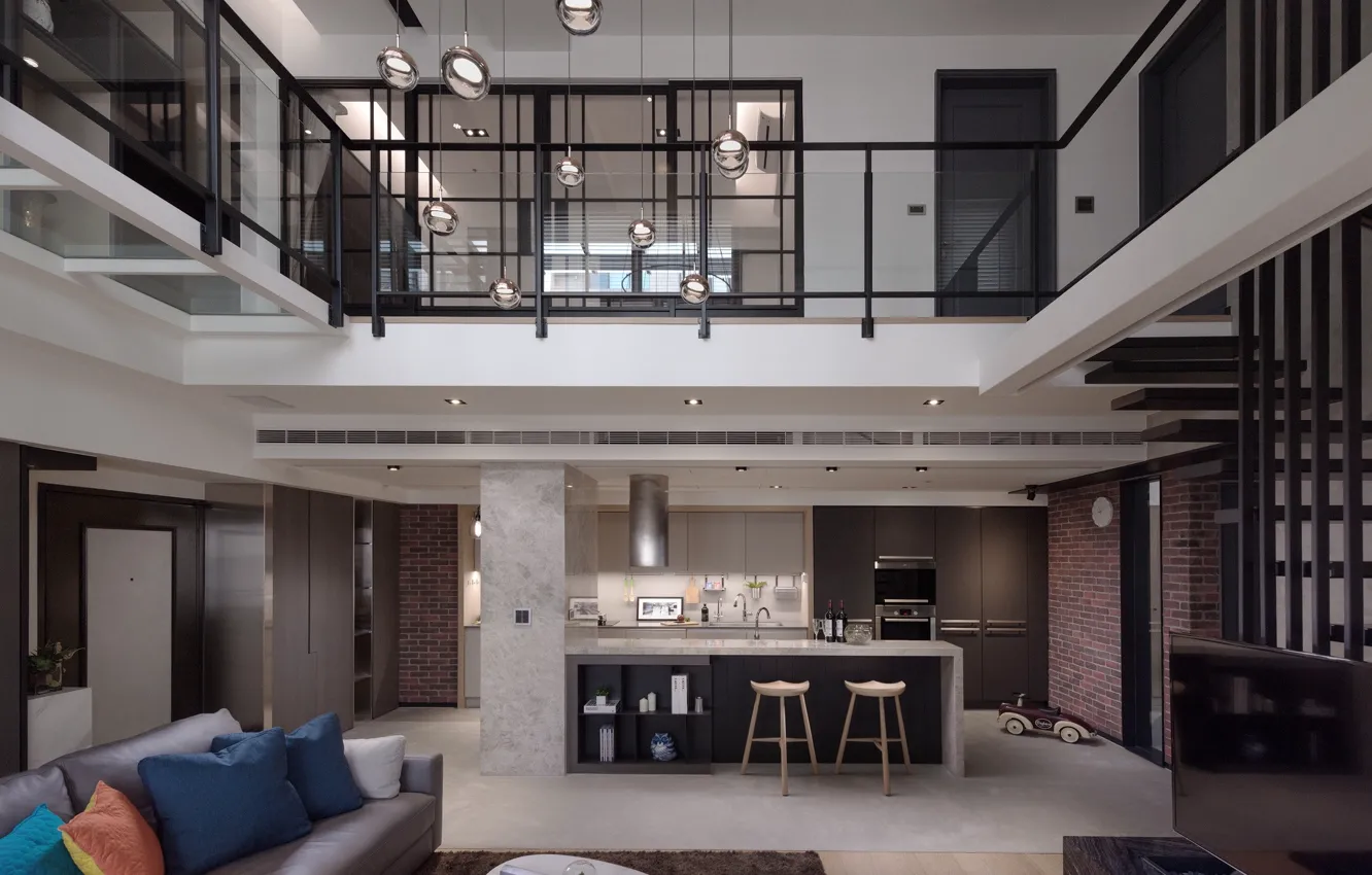 Photo wallpaper style, table, furniture, interior, style, living room, room, table