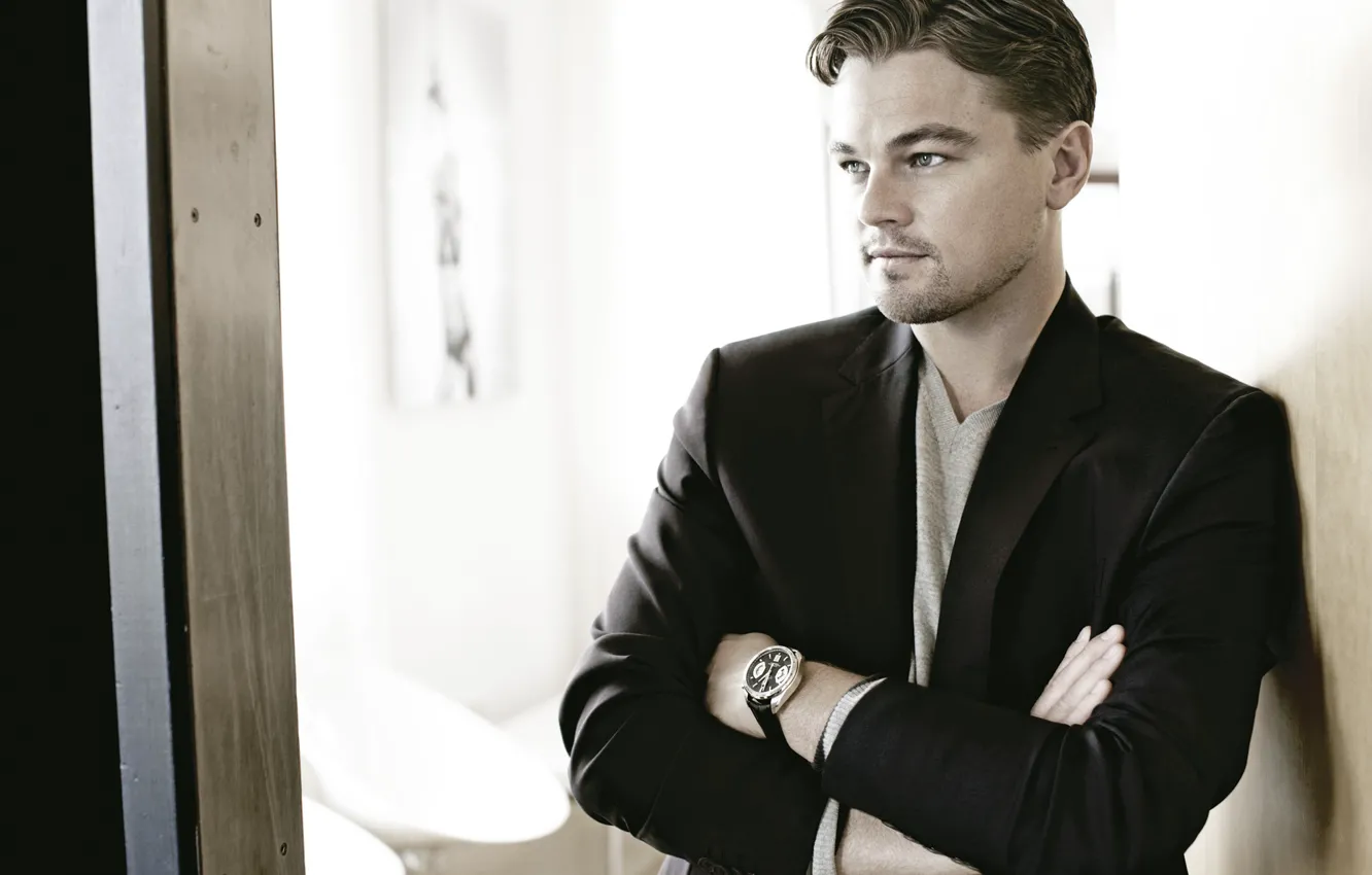 Photo wallpaper watch, male, actor, jacket, actor, Leonardo DiCaprio, Leonardo DiCaprio