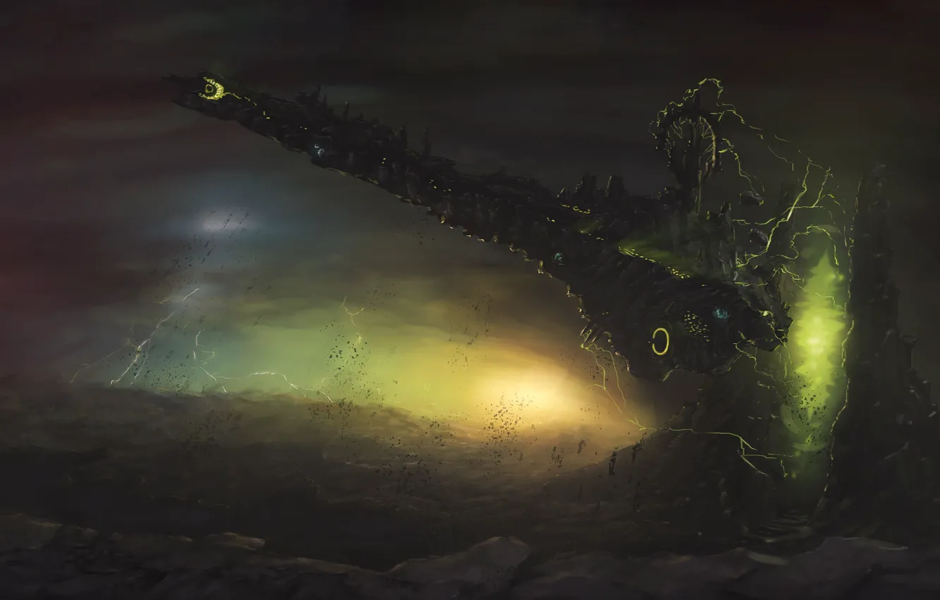 Photo wallpaper space, fiction, ship, fantasy, science fiction, spaceship, spaceship, Vehicles