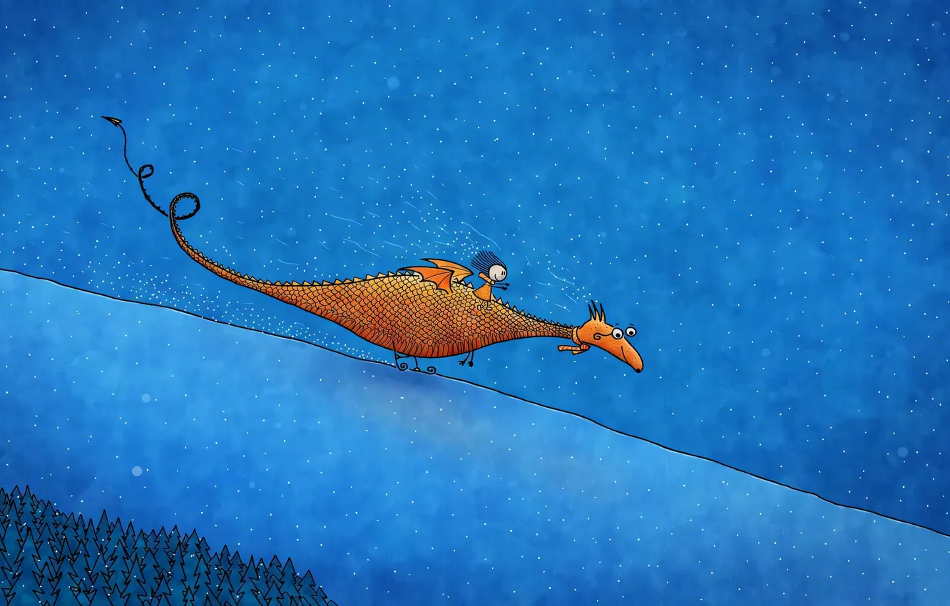 Photo wallpaper dragon, slide, vladstudio