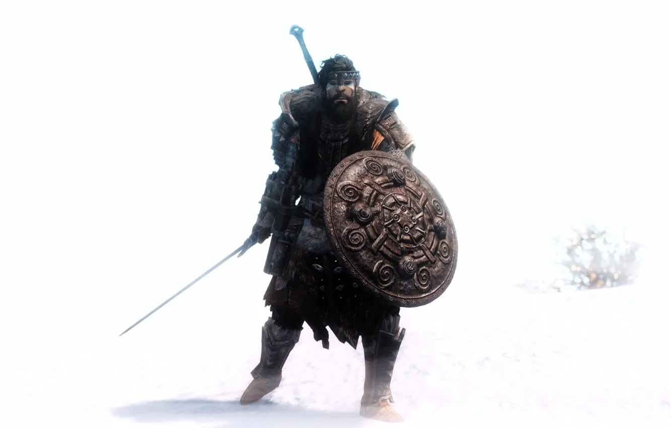 Photo wallpaper background, sword, warrior, shield