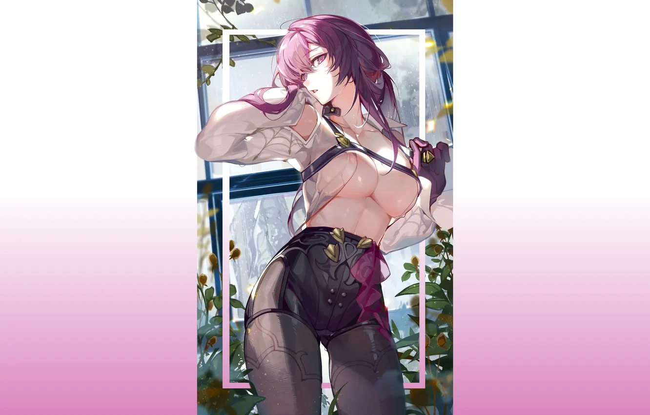 Photo wallpaper girl, hot, boobs, anime, pretty, breasts, babe, pretty girl