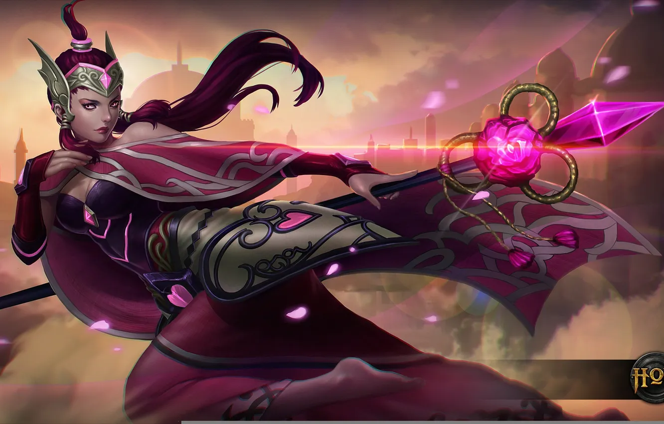 Photo wallpaper girl, dress, staff, Heroes of Newerth, moba, Lady Sita