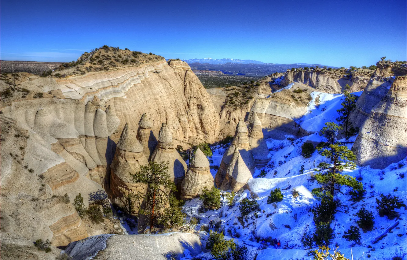 Photo wallpaper New Mexico, Rock-Tents, Porridge-Katuwe, cone, Tent Rocks, tent rocks
