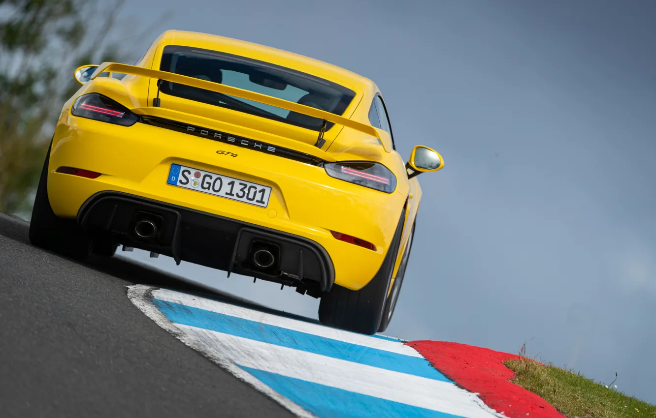 Photo wallpaper Porsche, Speed, Cayman, Track, Room, GT4, 2019, Porsche 718 (982) Cayman GT4