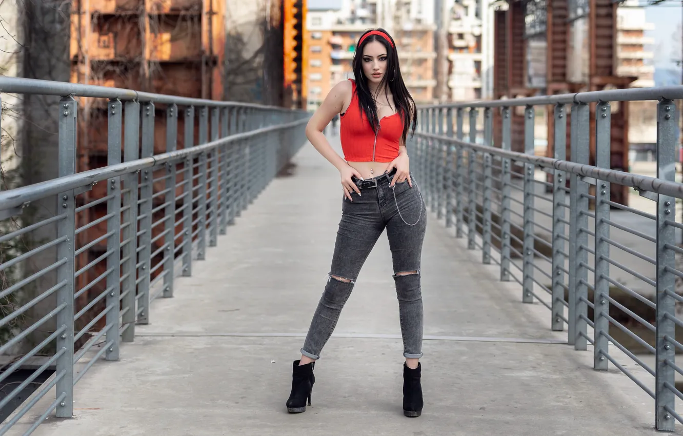 Photo wallpaper sexy, pose, brunette, beauty, Sara