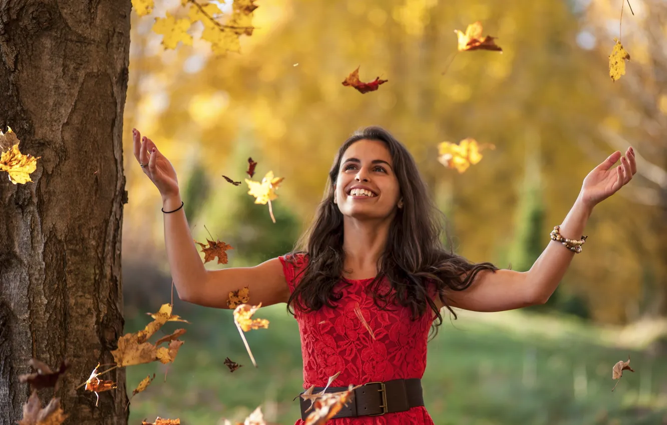 Photo wallpaper autumn, girl, Tara