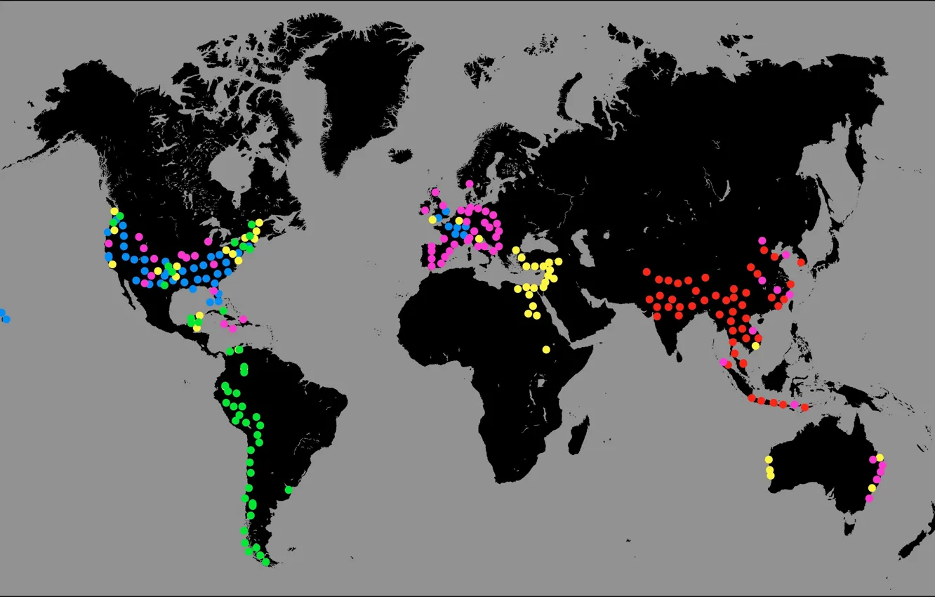 Photo wallpaper map, vector, point, map