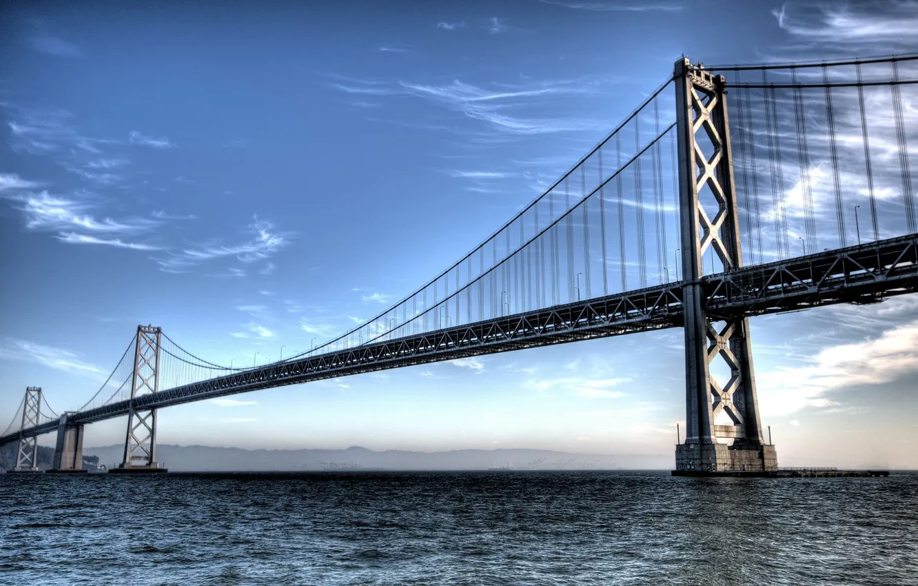 Photo wallpaper the sky, clouds, bridge, the city, San Francisco, San Francisco