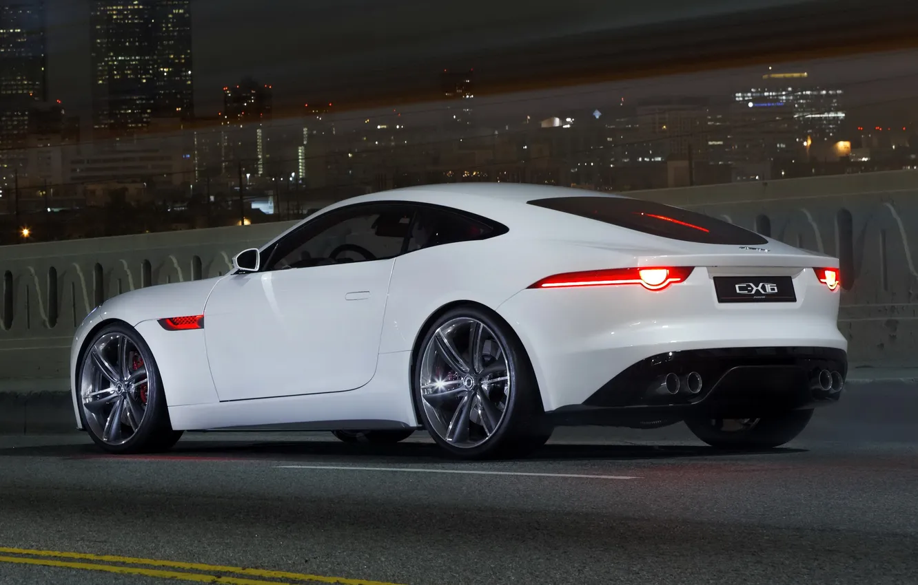 Photo wallpaper car, Concept, Jaguar, white, C-X16