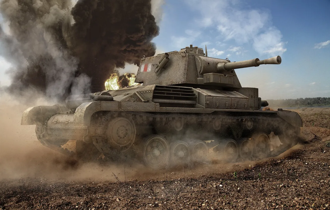 Photo wallpaper dust, tank, UK, tanks, WoT, World of tanks, tank, World of Tanks