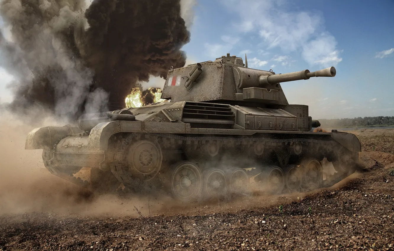 Photo wallpaper dust, tank, UK, WoT, tank, World of Tanks, tanks, World Of Tanks
