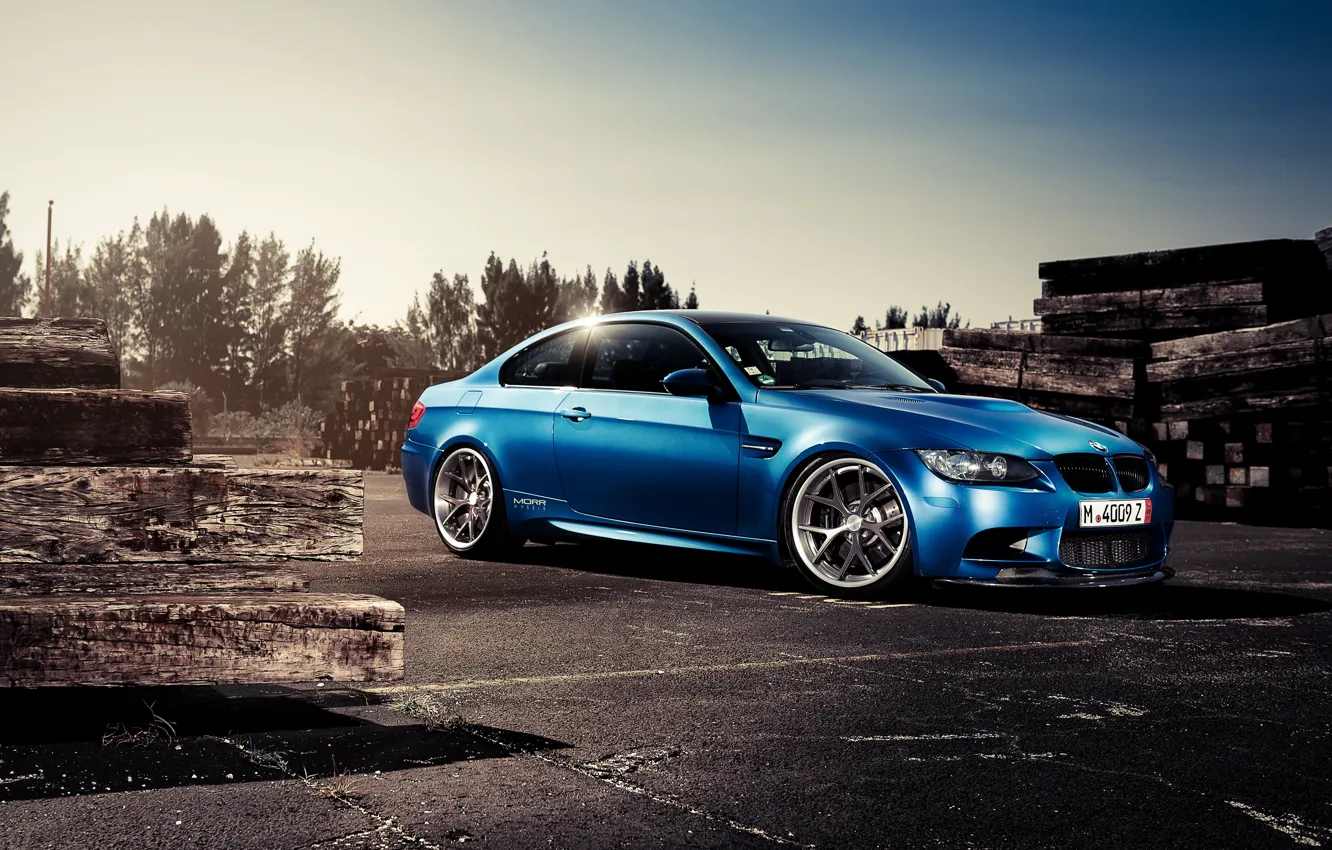 Photo wallpaper car, blue, BMW, bmw m3, rechange