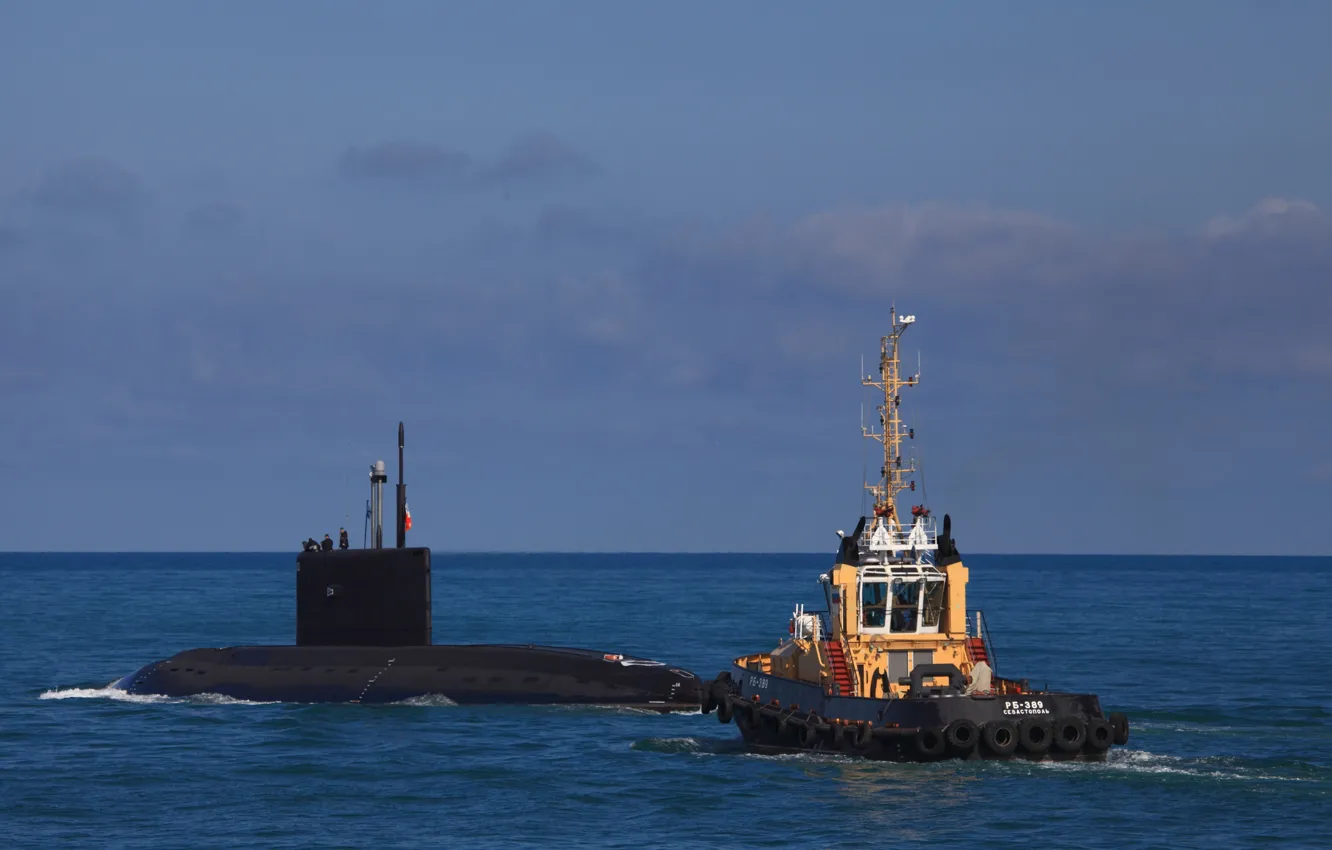 Photo wallpaper boat, tug, underwater, The black sea, 636.3 project