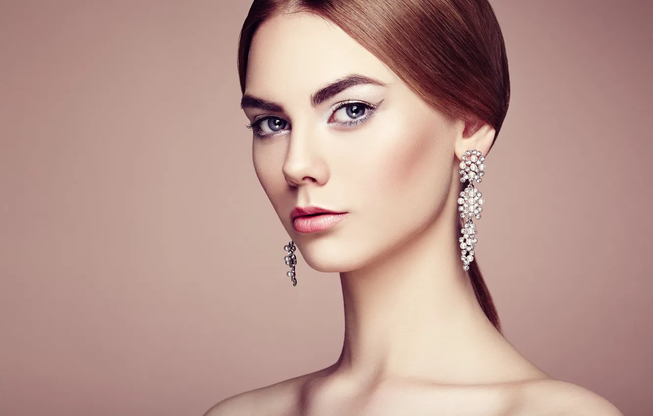 Photo wallpaper girl, decoration, portrait, make-up