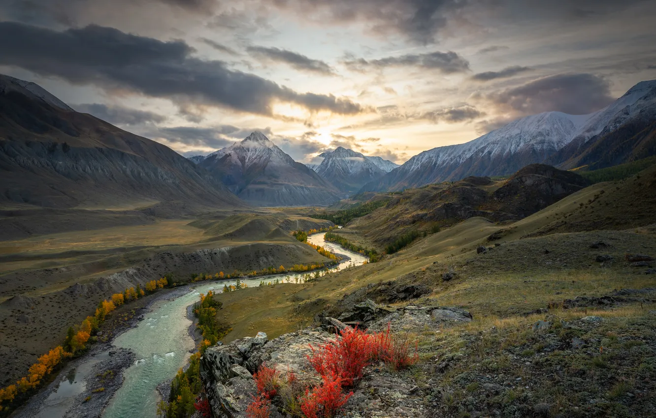 Photo wallpaper dal, horizon, space, mountain river, the beauty of nature, Rustem Dikov