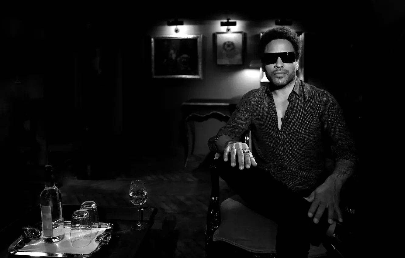 Photo wallpaper producer, arranger, author retro songs, Lenny Kravitz, multi-instrumentalist, American rock musician