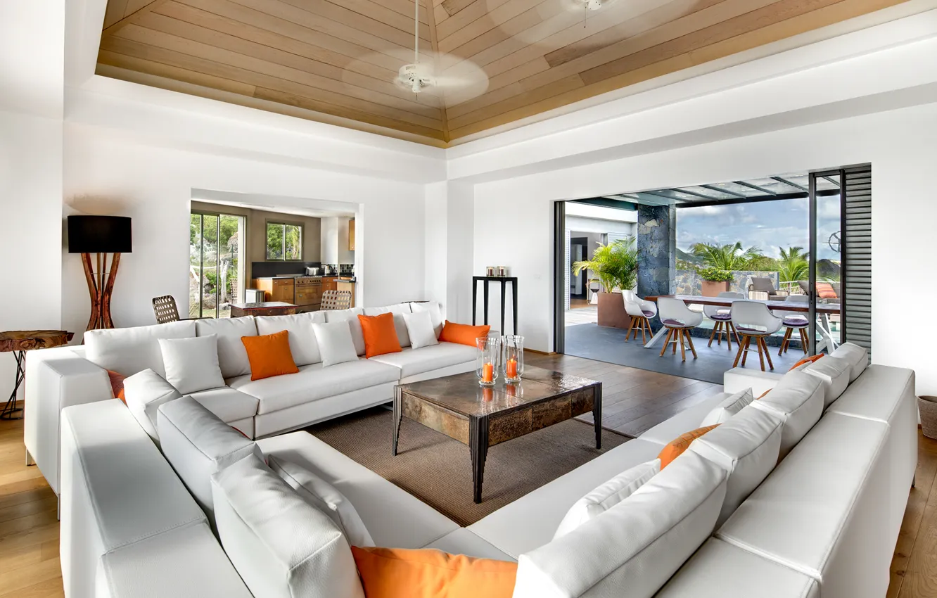 Photo wallpaper interior, home, villa, luxury, livingroom