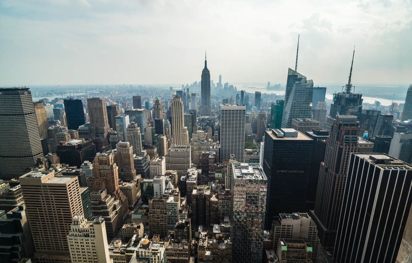 Photo wallpaper city, USA, skyline, New York, Manhattan, NYC, america, Empire State Building