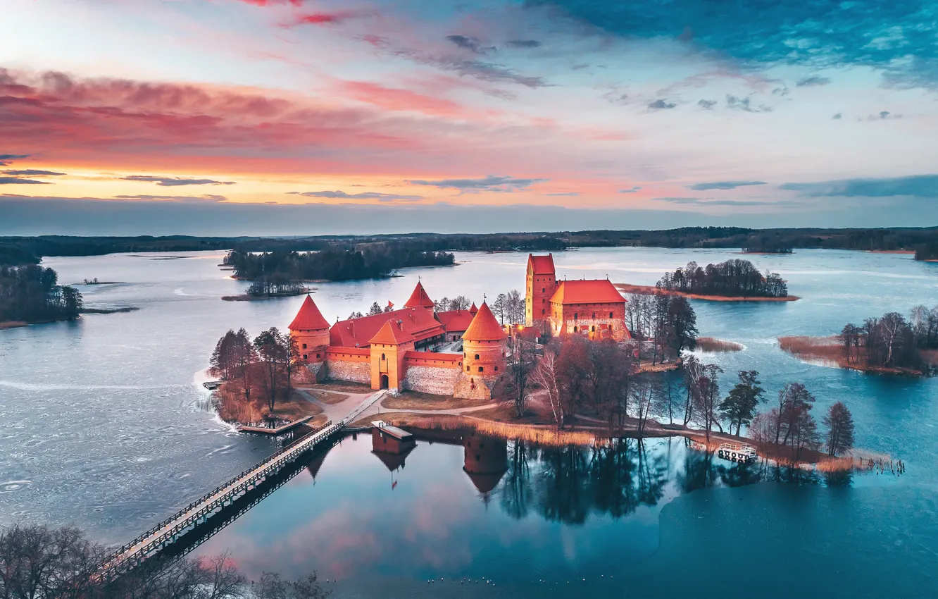 Photo wallpaper castle, Trakai, Lithuania