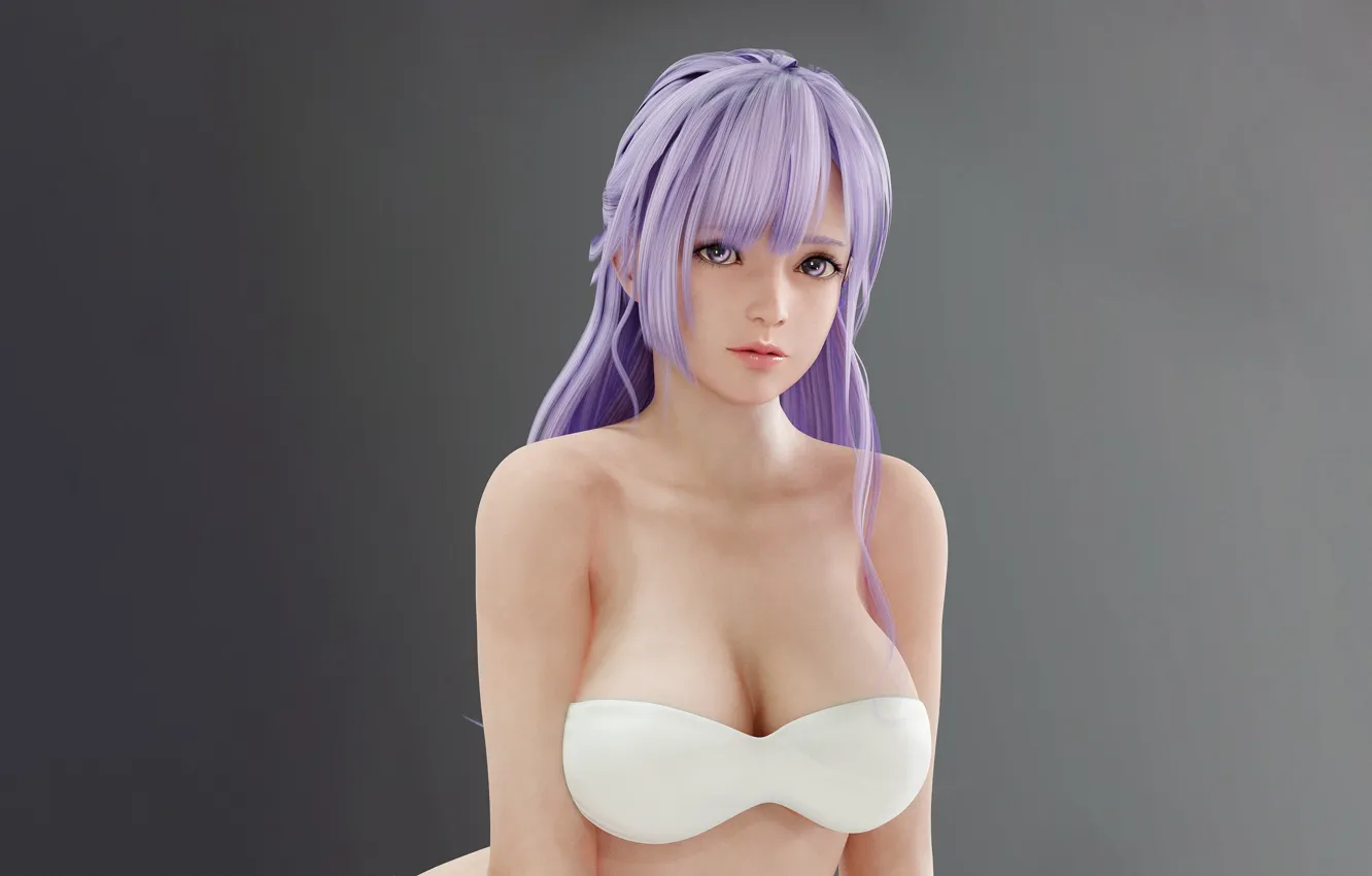 Photo wallpaper girl, sexy, lingerie, bra, cleavage, dead or alive, long hair, boobs