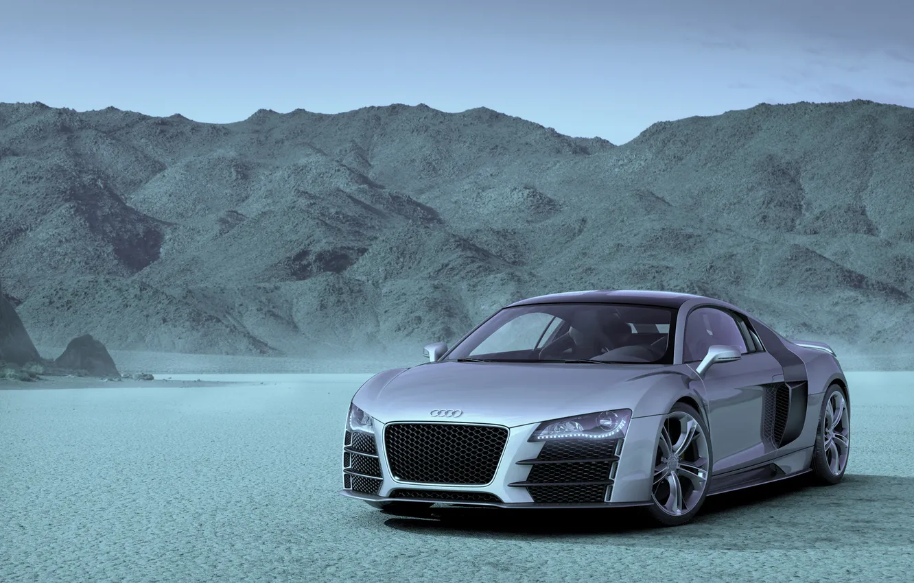 Photo wallpaper mountains, Audi, Audi, plain, supercar, the Germans, Supercar