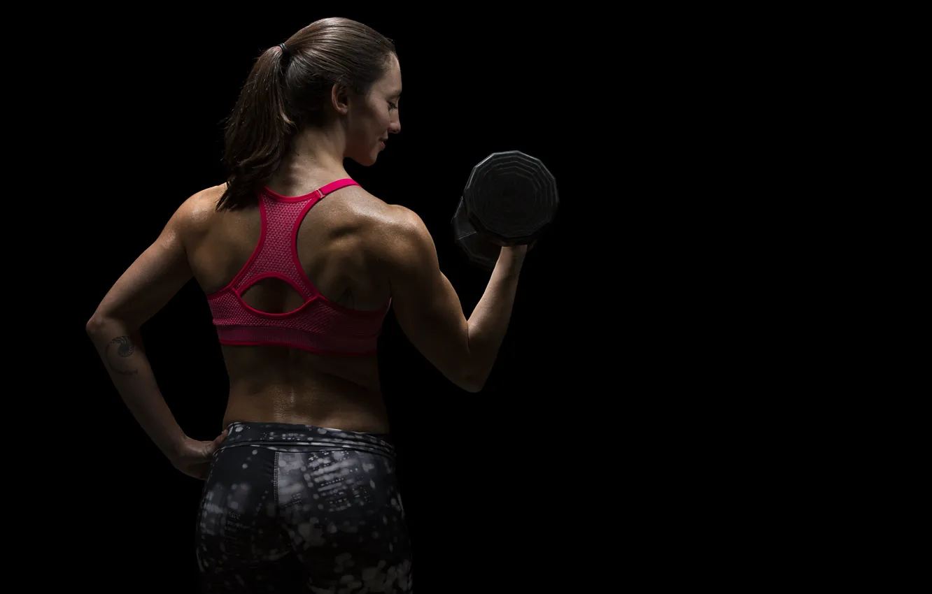 Photo wallpaper workout, fitness, dumbbells, sportswear