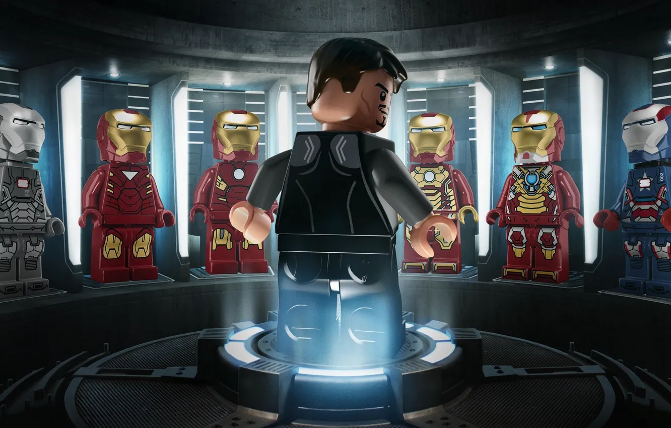 Photo wallpaper toys, LEGO, heroes, figures, Lego, Iron man 3, Iron man 3, Marvel superheroes
