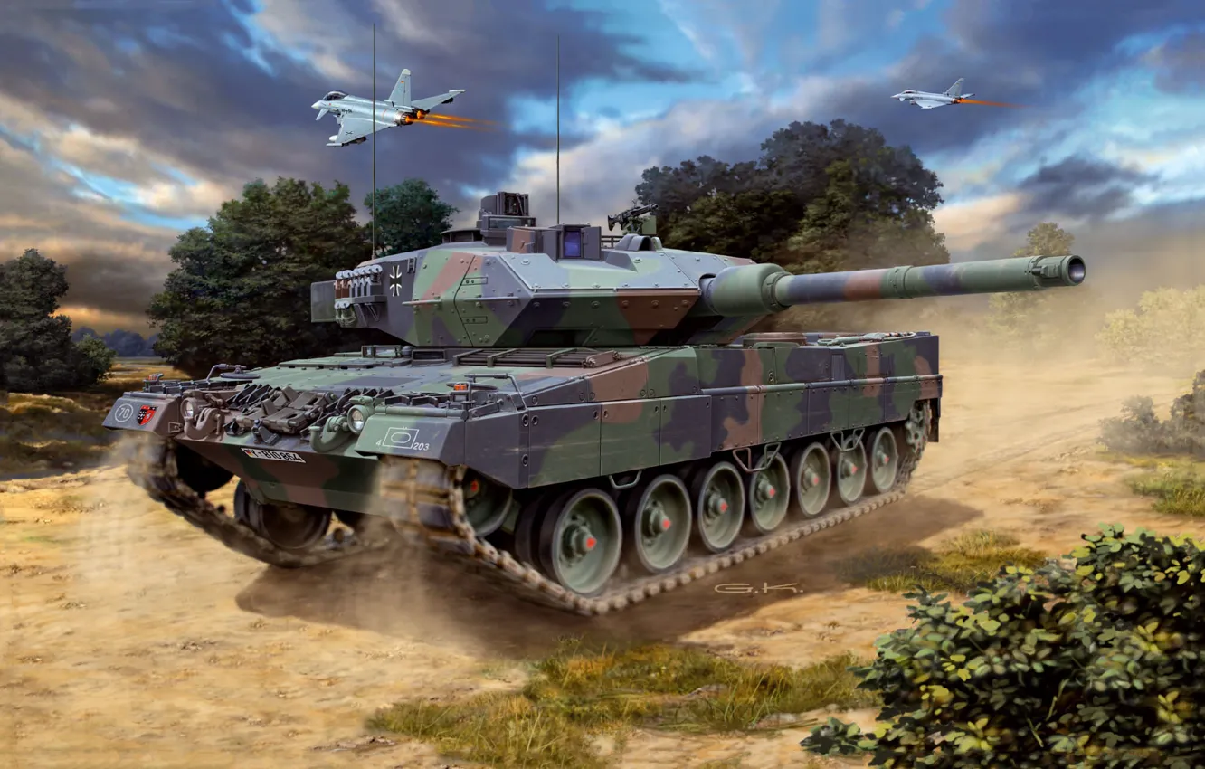 Photo wallpaper German armed forces, Leopard 2A6/A6M, German Main Battele Tank