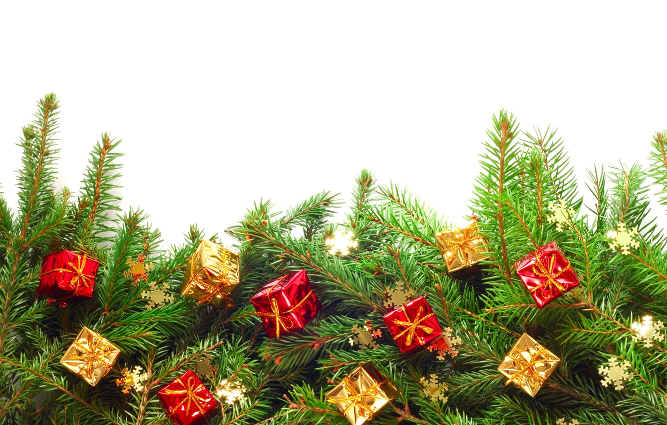 Photo wallpaper decoration, tree, New Year, Christmas, gifts, Christmas, Xmas, decoration