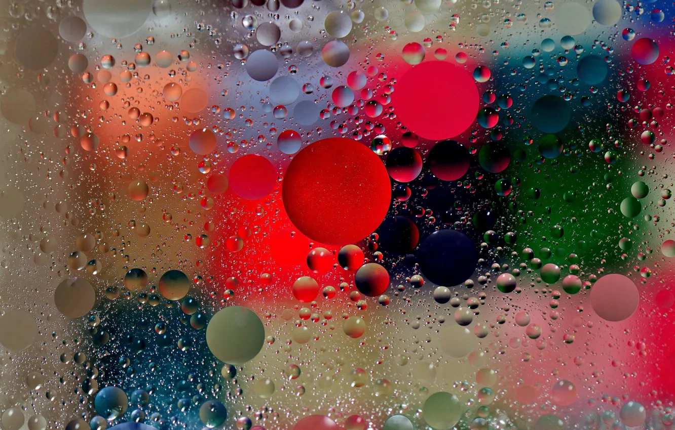 Photo wallpaper glass, light, bubbles, color, oil, liquid, the air