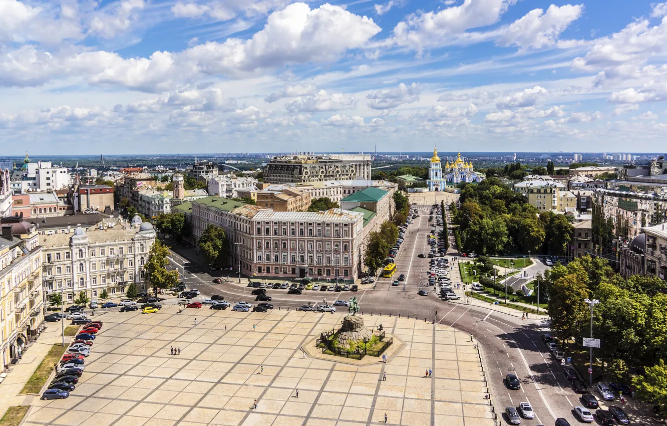 Photo wallpaper the city, photo, home, monument, Ukraine, Kiev