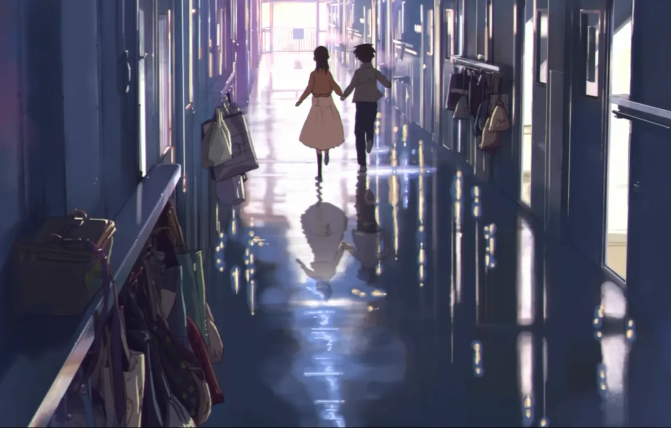 Photo wallpaper anime, 5 santimetrov per second, one more time one more chance