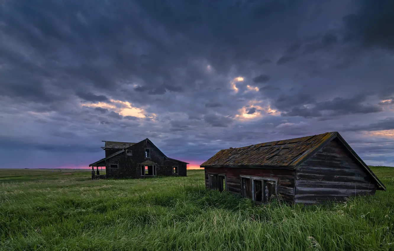 Wallpaper field, landscape, Alberta, Abandoned Homestead for mobile and ...