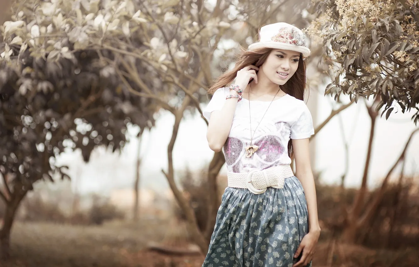 Photo wallpaper girl, mood, hat