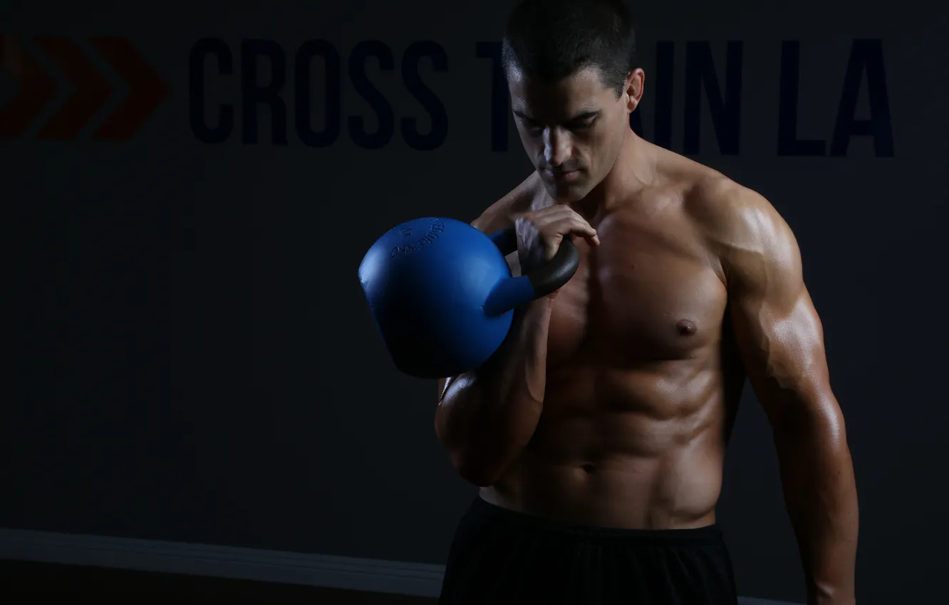 Photo wallpaper cross, train, weight, muscle mass