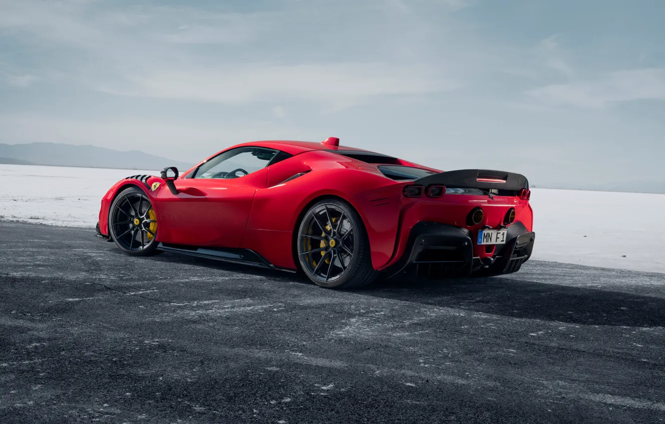 Photo wallpaper Mountain, Ferrari SF90 Road, Red, SF90, Ferrari SF90, Ferrari, Novitec, Rear