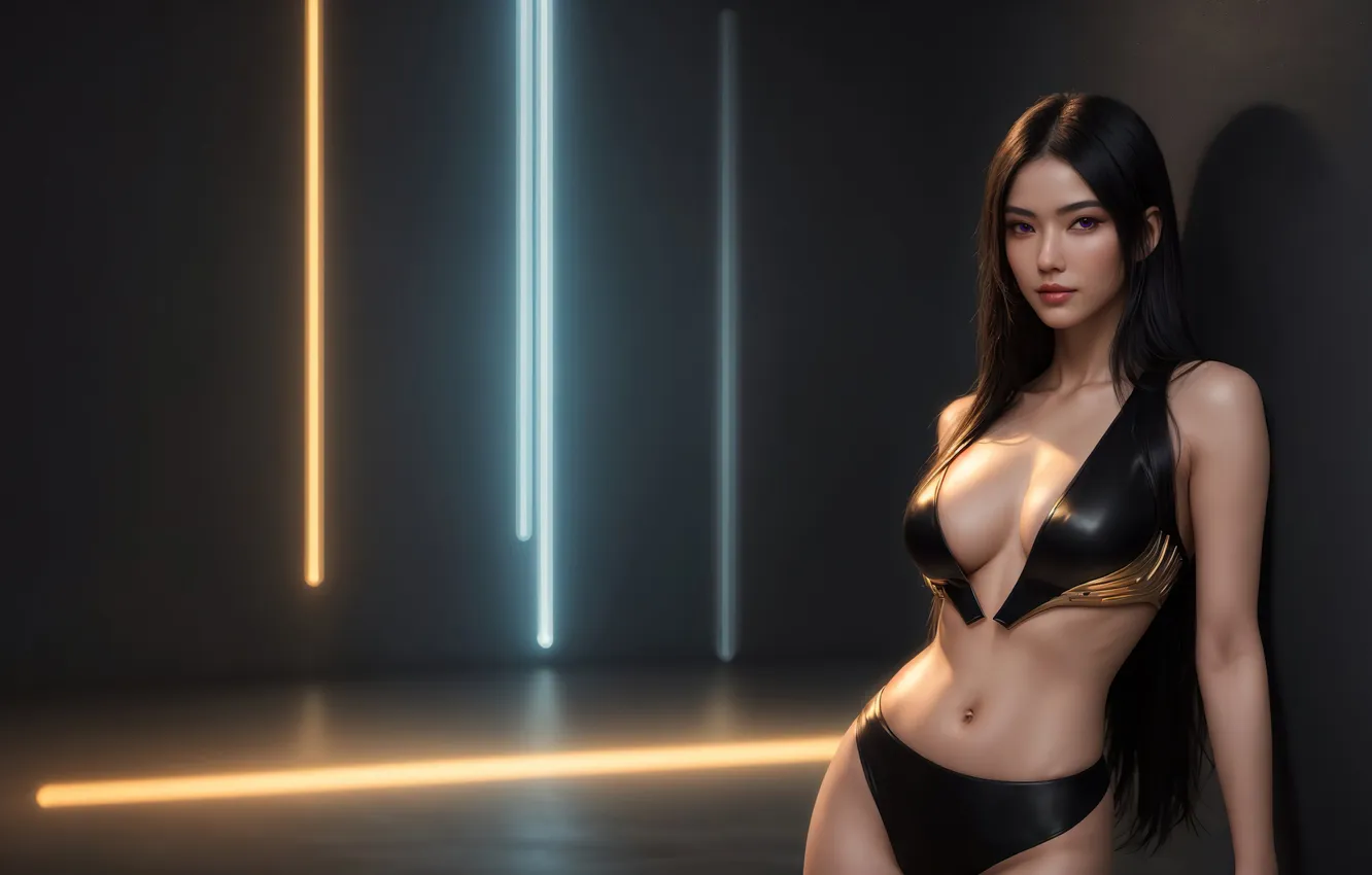 Photo wallpaper girl, Android, fantasy, art, fantasy art, fantasy girl, Cyberpunk, Stable Diffusion