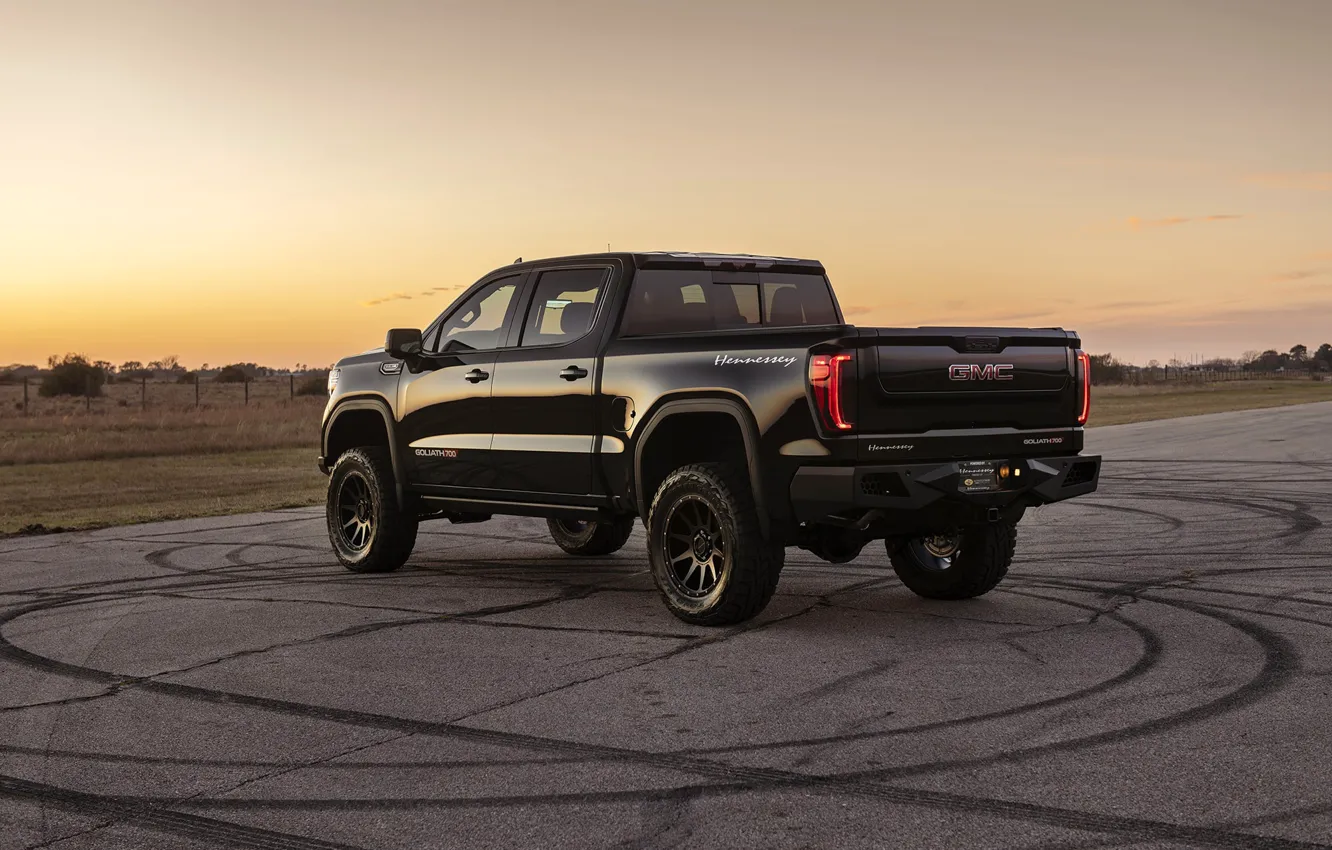 Photo wallpaper jeep, rear view, pickup, GMC, Hennessey, Supercharged, Goliath, Off-Road