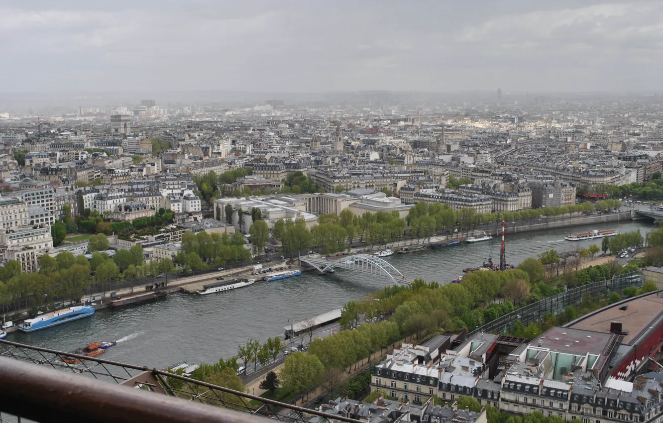 Photo wallpaper city, Paris, river, bridge