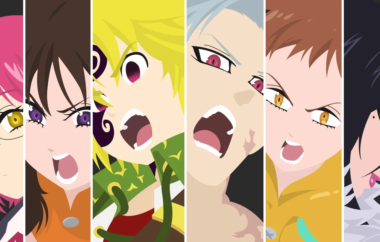 Photo wallpaper collage, characters, Nanatsu no Taizai, The seven deadly sins