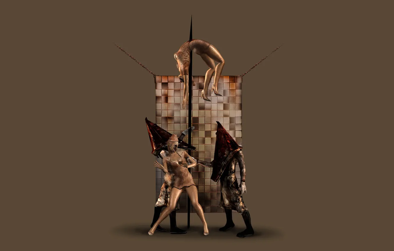 Photo wallpaper background, tile, monster, tile, spear, nurse, Silent Hill, silent hill