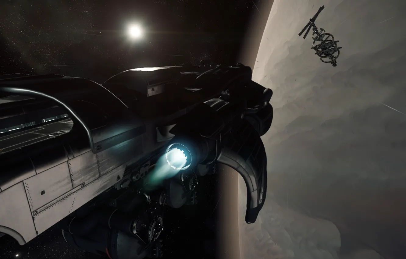 Photo wallpaper space, flight, starship, Star Citizen, Starfarer