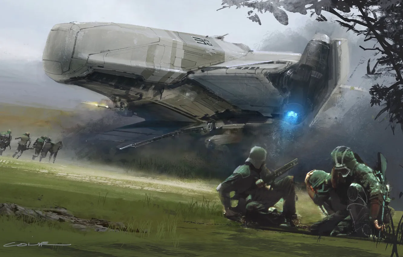 Photo wallpaper weapons, warrior, landing, camera, About Time